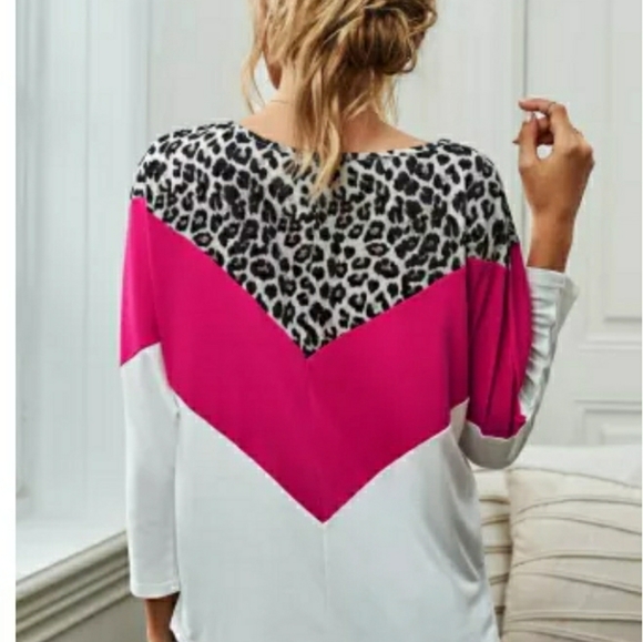 3/4 sleeve color block top - Picture 3 of 4